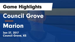 Council Grove  vs Marion  Game Highlights - Jan 27, 2017