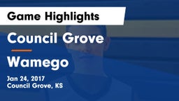 Council Grove  vs Wamego  Game Highlights - Jan 24, 2017