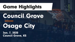 Council Grove  vs Osage City  Game Highlights - Jan. 7, 2020