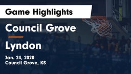 Council Grove  vs Lyndon  Game Highlights - Jan. 24, 2020