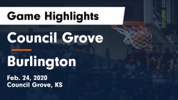 Council Grove  vs Burlington  Game Highlights - Feb. 24, 2020