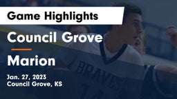 Council Grove  vs Marion  Game Highlights - Jan. 27, 2023
