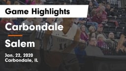 Carbondale  vs Salem  Game Highlights - Jan. 22, 2020