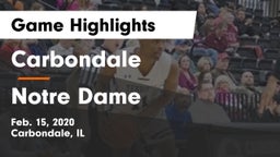 Carbondale  vs Notre Dame  Game Highlights - Feb. 15, 2020