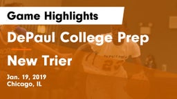 DePaul College Prep  vs New Trier  Game Highlights - Jan. 19, 2019