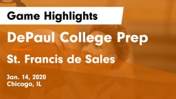 DePaul College Prep  vs St. Francis de Sales  Game Highlights - Jan. 14, 2020