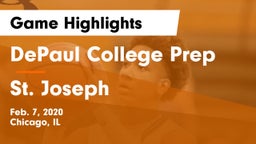 DePaul College Prep  vs St. Joseph  Game Highlights - Feb. 7, 2020