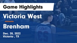 Victoria West  vs Brenham Game Highlights - Dec. 28, 2022