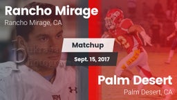 Matchup: Rancho Mirage High vs. Palm Desert  2017