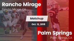 Matchup: Rancho Mirage High vs. Palm Springs  2018