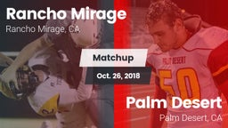 Matchup: Rancho Mirage High vs. Palm Desert  2018