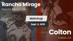 Matchup: Rancho Mirage High vs. Colton  2019