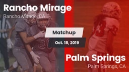Matchup: Rancho Mirage High vs. Palm Springs  2019