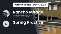 Recap: Rancho Mirage  vs. Spring Practice 2020