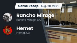 Recap: Rancho Mirage  vs. Hemet  2021