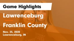 Lawrenceburg  vs Franklin County  Game Highlights - Nov. 25, 2020