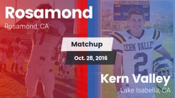 Matchup: Rosamond  vs. Kern Valley  2016