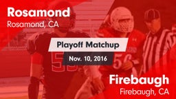 Matchup: Rosamond  vs. Firebaugh  2016