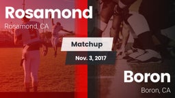 Matchup: Rosamond  vs. Boron  2017