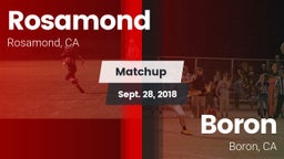 Matchup: Rosamond  vs. Boron  2018