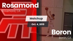 Matchup: Rosamond  vs. Boron  2019