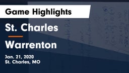 St. Charles  vs Warrenton  Game Highlights - Jan. 21, 2020