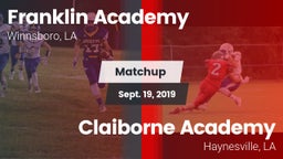 Matchup: Franklin Academy vs. Claiborne Academy  2019