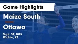 Maize South  vs Ottawa  Game Highlights - Sept. 30, 2023