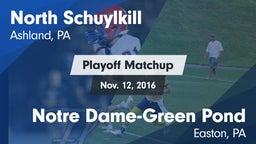 Matchup: North Schuylkill vs. Notre Dame-Green Pond  2016