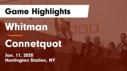 Whitman  vs Connetquot Game Highlights - Jan. 11, 2020