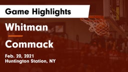 Whitman  vs Commack  Game Highlights - Feb. 20, 2021