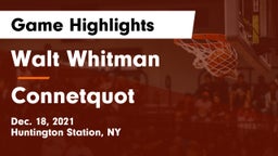 Walt Whitman  vs Connetquot  Game Highlights - Dec. 18, 2021