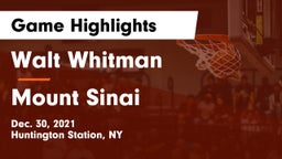 Walt Whitman  vs Mount Sinai  Game Highlights - Dec. 30, 2021