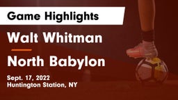 Walt Whitman  vs North Babylon  Game Highlights - Sept. 17, 2022