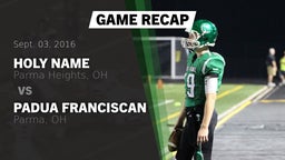 Recap: Holy Name  vs. Padua Franciscan  2016