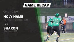 Recap: Holy Name  vs. Sharon  2016