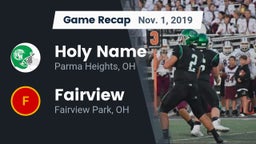 Recap: Holy Name  vs. Fairview  2019
