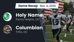 Recap: Holy Name  vs. Columbian  2020