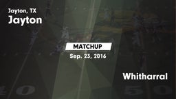 Matchup: Jayton  vs. Whitharral 2016