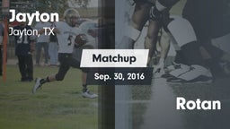 Matchup: Jayton  vs. Rotan 2016