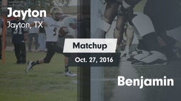 Matchup: Jayton  vs. Benjamin 2016