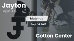 Matchup: Jayton  vs. Cotton Center 2017