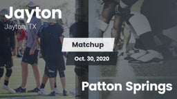 Matchup: Jayton  vs. Patton Springs 2020