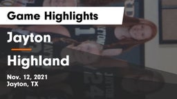 Jayton  vs Highland  Game Highlights - Nov. 12, 2021