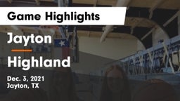 Jayton  vs Highland  Game Highlights - Dec. 3, 2021