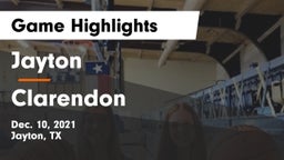 Jayton  vs Clarendon  Game Highlights - Dec. 10, 2021