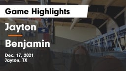 Jayton  vs Benjamin  Game Highlights - Dec. 17, 2021