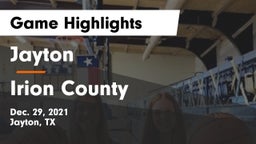 Jayton  vs Irion County  Game Highlights - Dec. 29, 2021