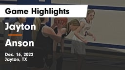 Jayton  vs Anson  Game Highlights - Dec. 16, 2022
