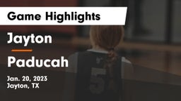 Jayton  vs Paducah Game Highlights - Jan. 20, 2023